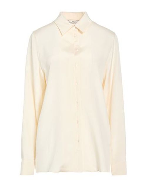 Woman Shirt Cream Size 6 Silk, Elastane