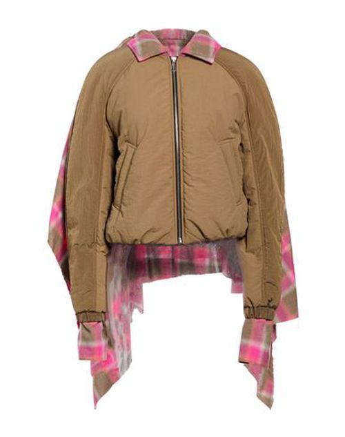Woman Jacket Khaki Size 3 Polyamide, Cotton