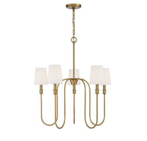 Trade Winds Lighting 5-Light Chandelier In Natural Brass - TW30082-NB