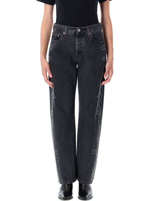Mid Rise Studded 90's Loose Fit Jeans Size 26