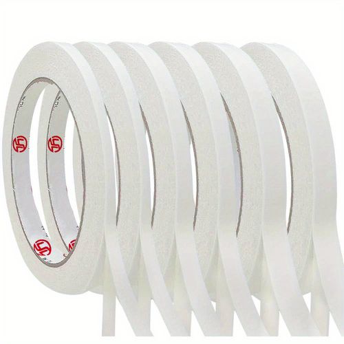 TEMU Wide / / 12mmdouble Sided Tape - 6 Roll 3 Sizes Double Sided Tape For Craft - Each Roll 98 Feet Long