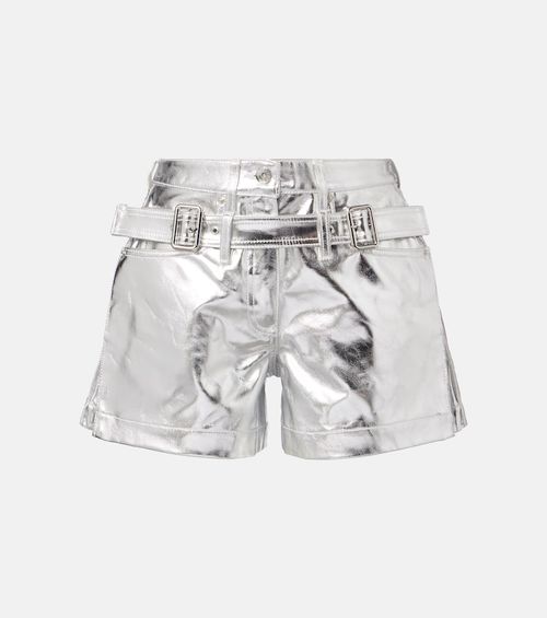Rabanne Metallic cotton high-rise shorts
