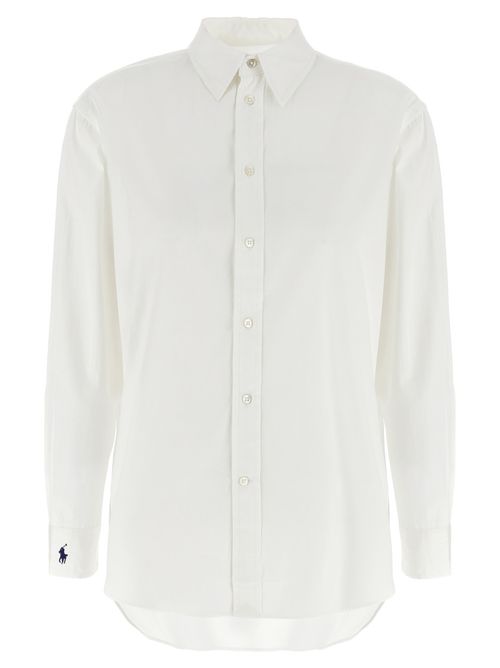 White Embroidered Logo Shirt