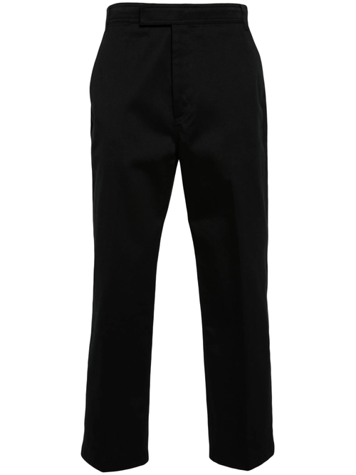 Black Mid-Rise Tapered Chinos