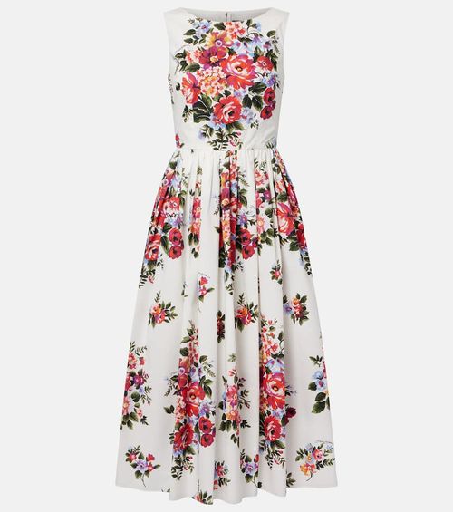 Floral cotton midi dress
