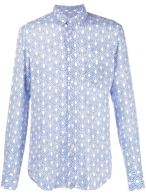 All-over graphic-print shirt - Blue