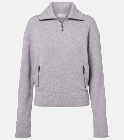 Wool and cashmere half-zip sweater