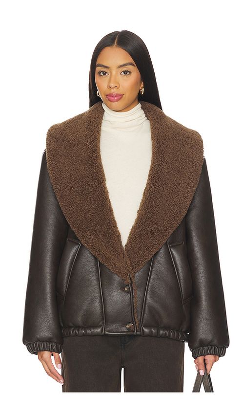 BLANKNYC Leather Jacket in Brown. L. Also in M