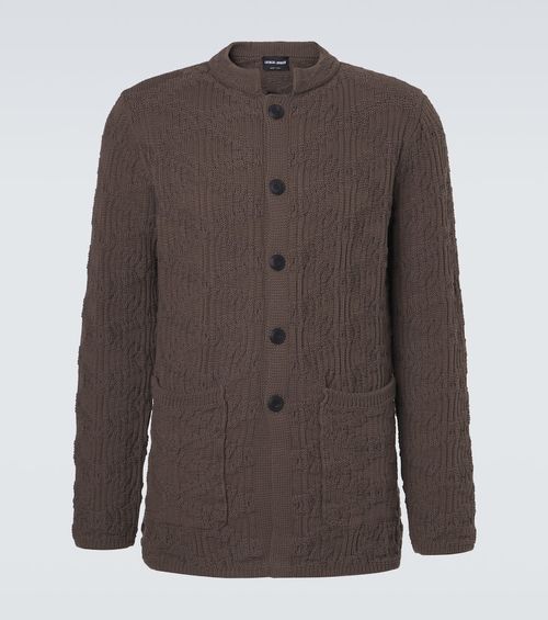 Ribbed-knit cotton-blend cardigan