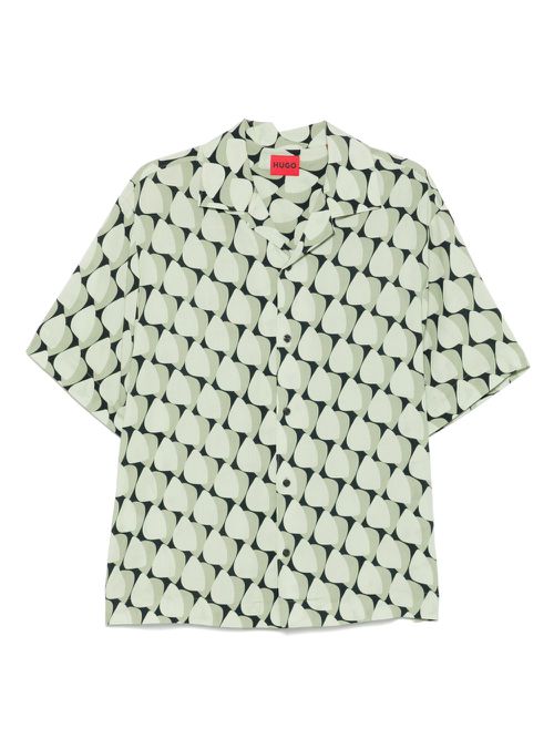 BOSS abstract-print shirt - Green