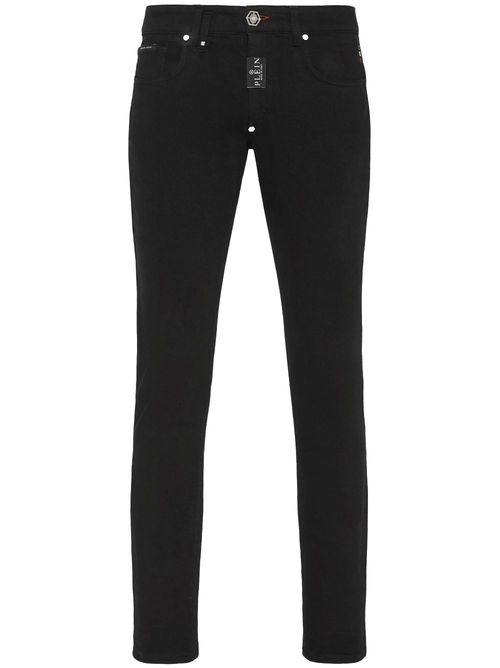 Logo-patch skinny jeans - Black