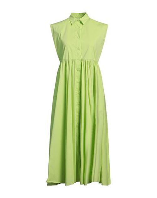 Woman Midi dress Lime green Size 4 Cotton, Polyamide, Elastane