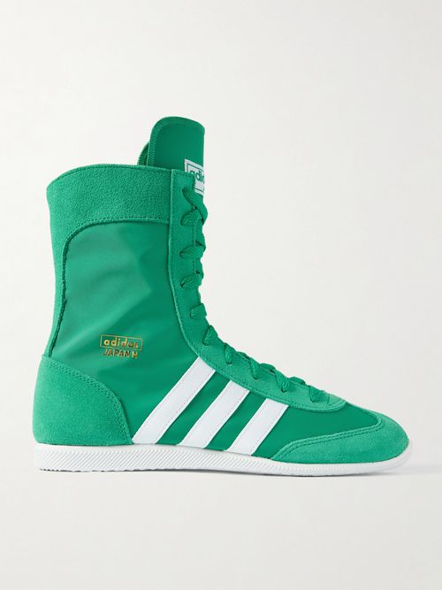 Japan H Suede-trimmed Canvas High-top Sneakers