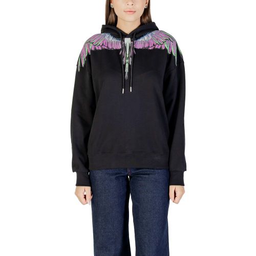 Wing-Embroidered Cotton Hoodie — Black