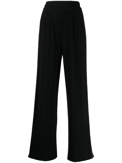High-waisted pleated trousers - Black