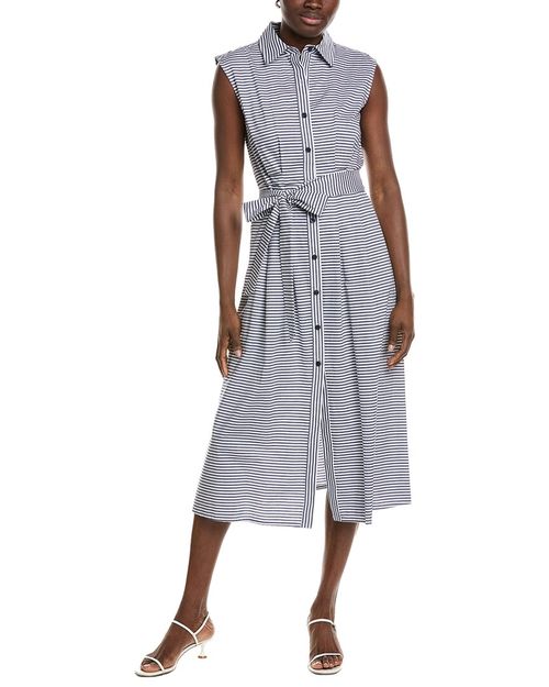 Sleeveless Pleated Shirtdress