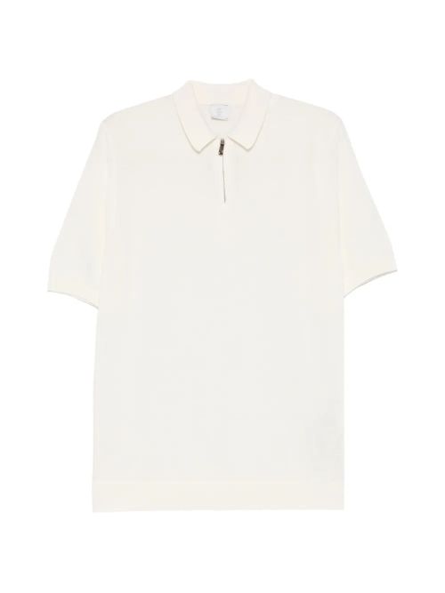 Half-Zip Short-Sleeve Polo Shirt — White