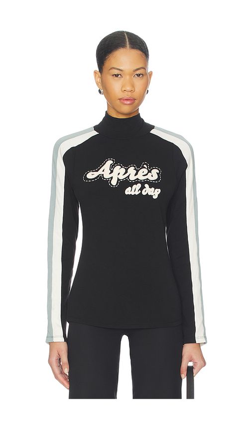 Alp N Rock Apres All Day Mockneck Sweater in Black & White. M. Also in