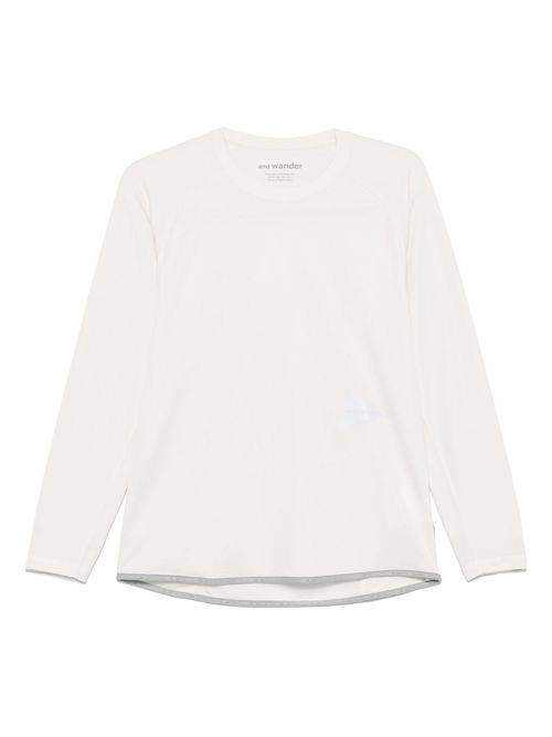 And Wander logo-print T-shirt - Neutrals