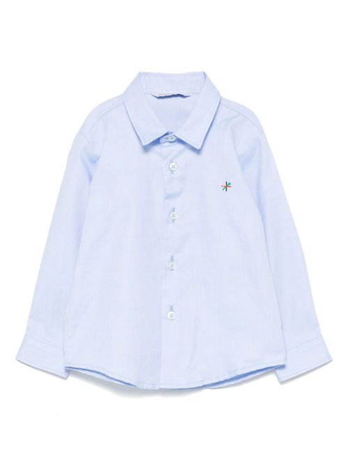 Embroidered-logo shirt - Blue