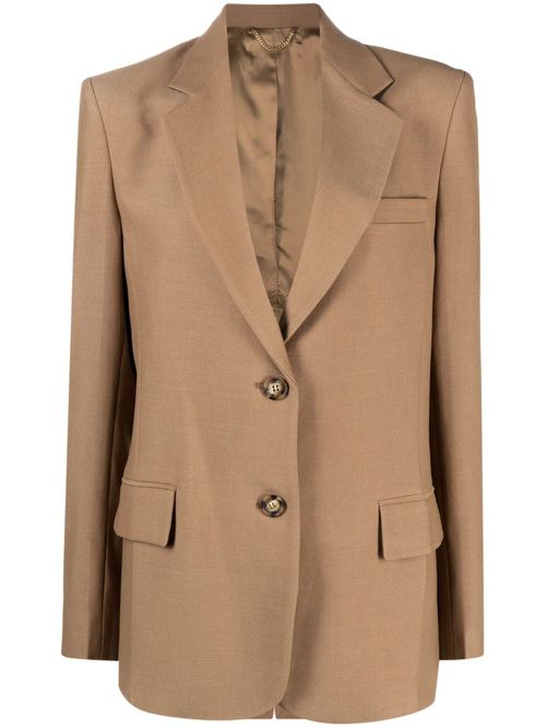 Single-breasted notched-lapels blazer - Brown