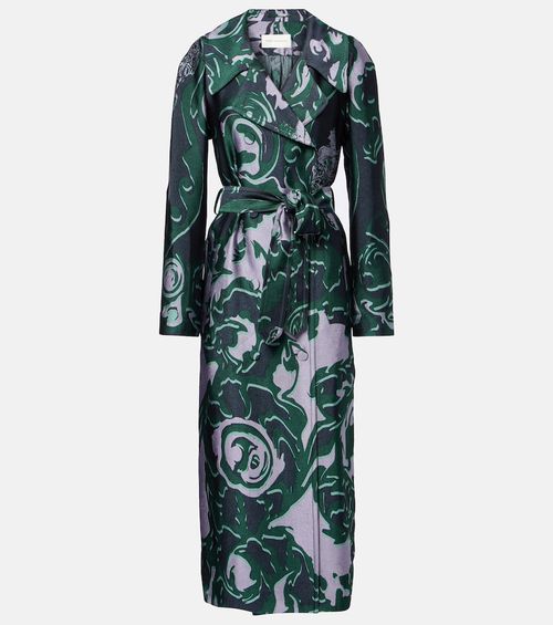 Printed trench coat