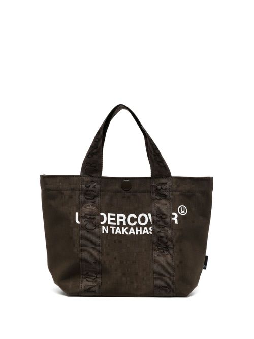 Logo-print canvas tote bag - Brown