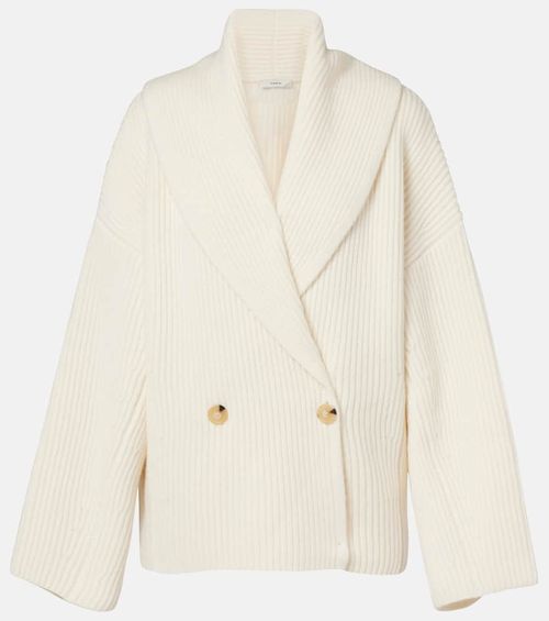 Ribbed-knit wool-blend jacket