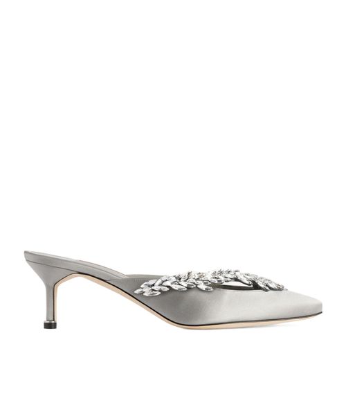 Women's  Manolo Blahnik Mule in Grey Plume