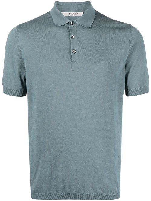 D4.0 short-sleeve fitted polo shirt - Blue