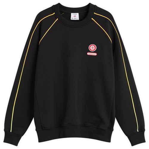 Men's Black Loopback Gradient Piping Raglan Sweatshirt