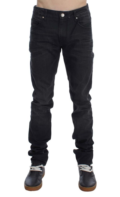 Acht Sleek Gray Slim Fit Italian Mens Men's Jean