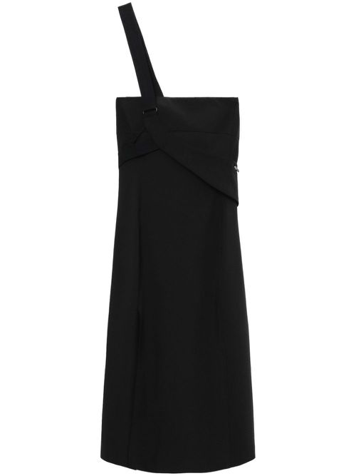 One-shoulder midi dress - Black