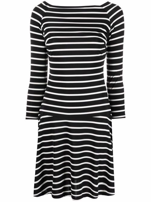 Stripe-print mini dress - Black