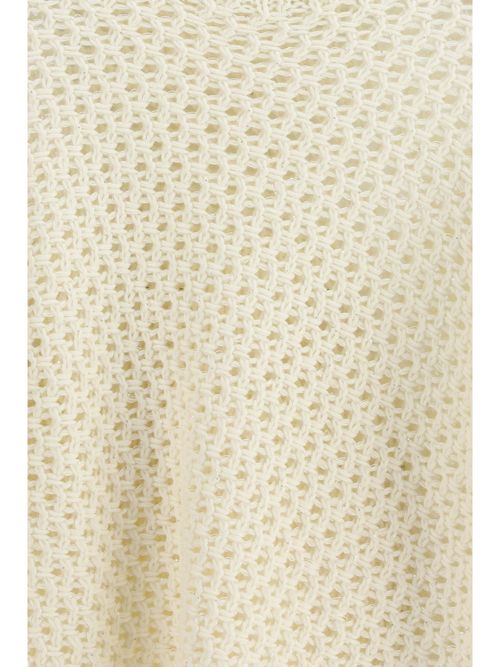 Platinum Yarn With Micro Sequins Sweater — Beige