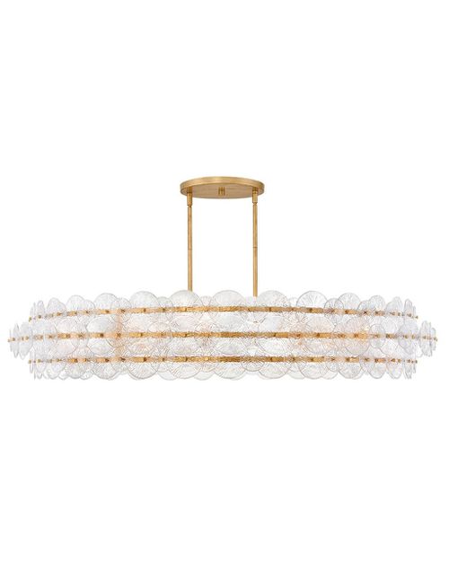 Distressed Brass LED Chandelier from the Rene Collection