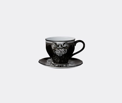 'star Eye' Demitasse Cup And Saucer, Set Of Two, Black