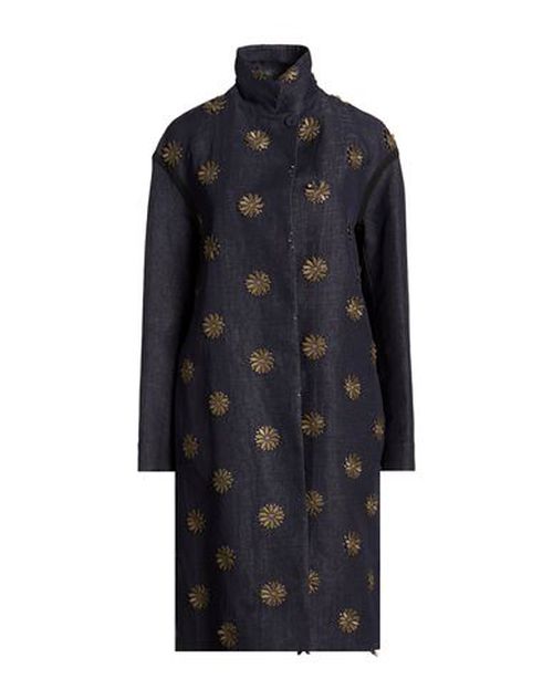 Woman Overcoat & Trench Coat Blue Size 6 Cotton, Linen