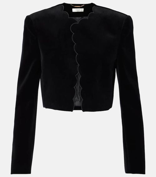 Chloé Spencer scalloped cotton velvet jacket