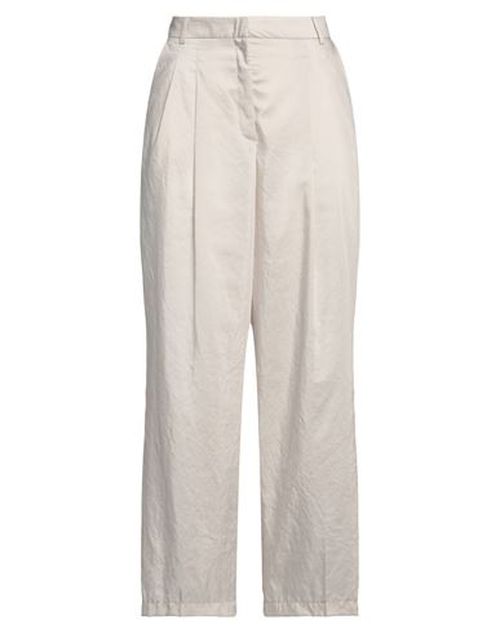 Woman Pants Light grey Size 12 Polyester