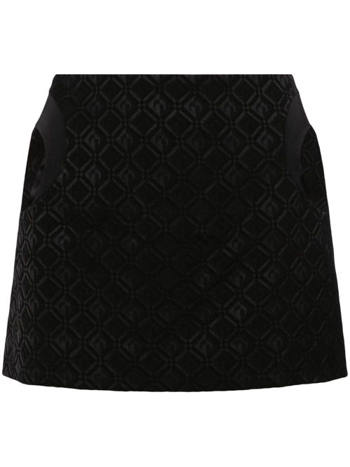 Moon Diamant-jacquard miniskirt - Black