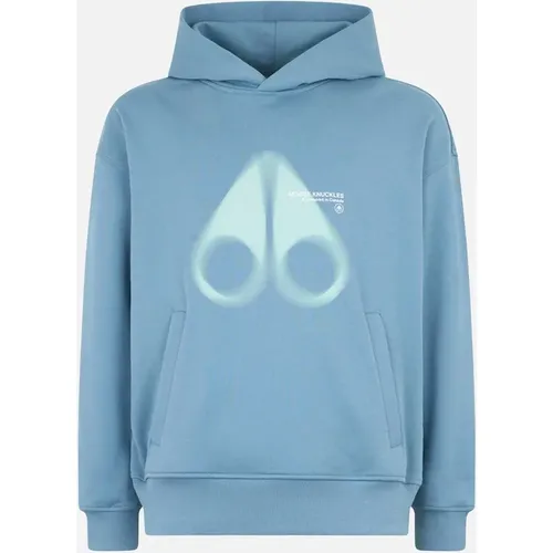 Men's Moose Knuckles Maurice Popover Hoody 1576   Sea - Blue - Size: 40/Regular