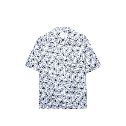 Printed Cotton Blend Bowling Shirt