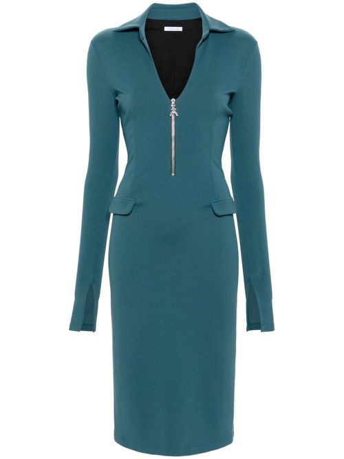 Logo-charm midi dress - Blue