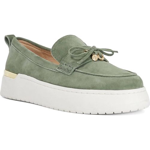 Dune London Womens Ladies Glide - Flatform Casual Loafer - Green Nubuck