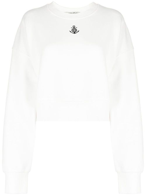 Logo-print cotton sweatshirt - White