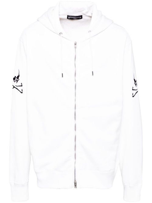 Logo-embroidered hoodie - White