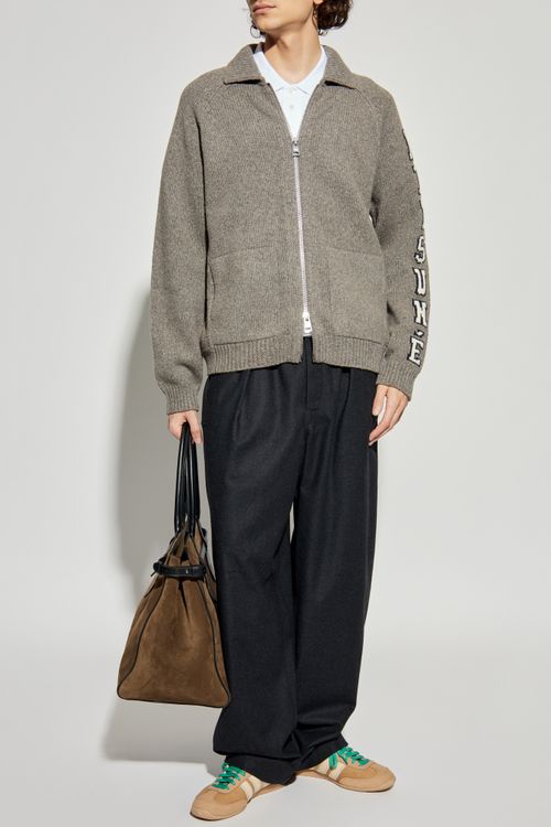 Cardigan With Logo, Men's, Grey