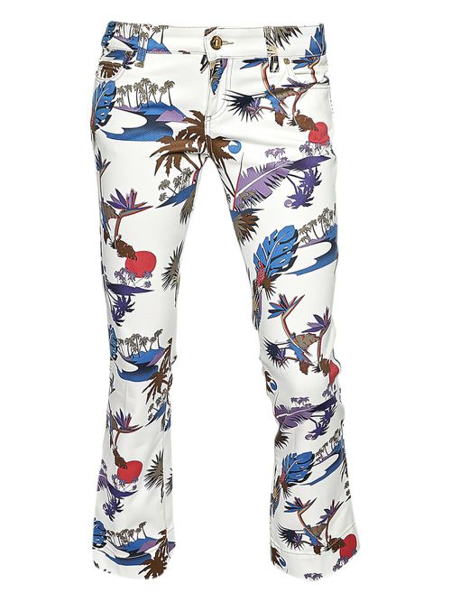 Floral-print trousers - White