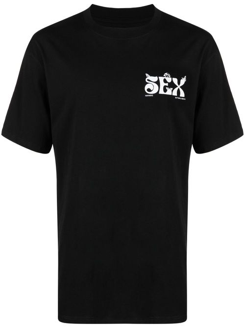 Slogan-print T-shirt - Black